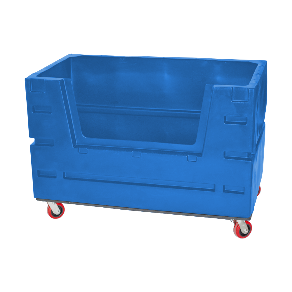COF-3433-H6, Hopper Front Bulk Cart, 28 Bushel, 60" x 33" x 40" - Blue 