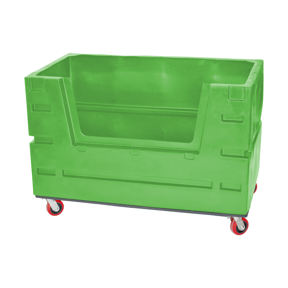 COF-3433-H6, Hopper Front Bulk Cart, 28 Bushel, 60" x 33" x 40" - Lime Green 