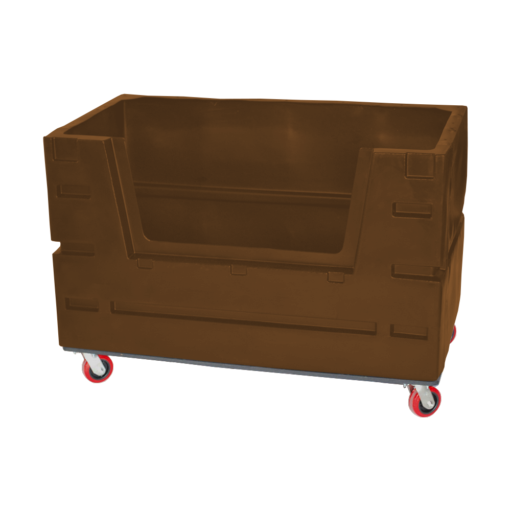 COF-3433-H6, Hopper Front Bulk Cart, 28 Bushel, 60" x 33" x 40" - Brown 