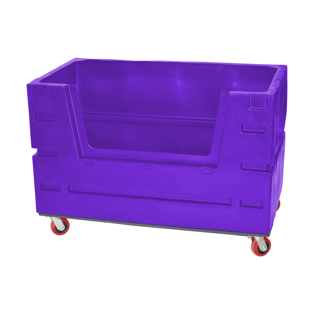 COF-3433-H6, Hopper Front Bulk Cart, 28 Bushel, 60" x 33" x 40" - Purple 