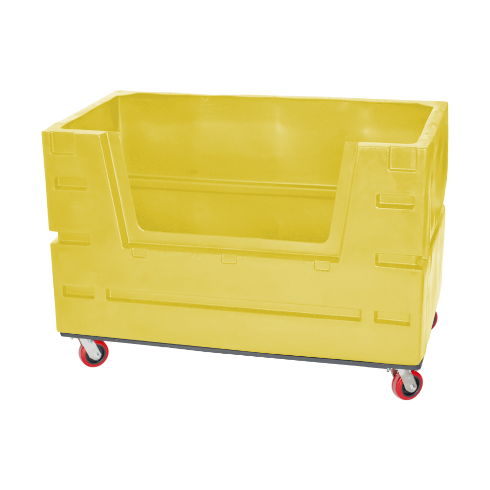 COF-3433-H6, Hopper Front Bulk Cart, 28 Bushel, 60" x 33" x 40" - Yellow 