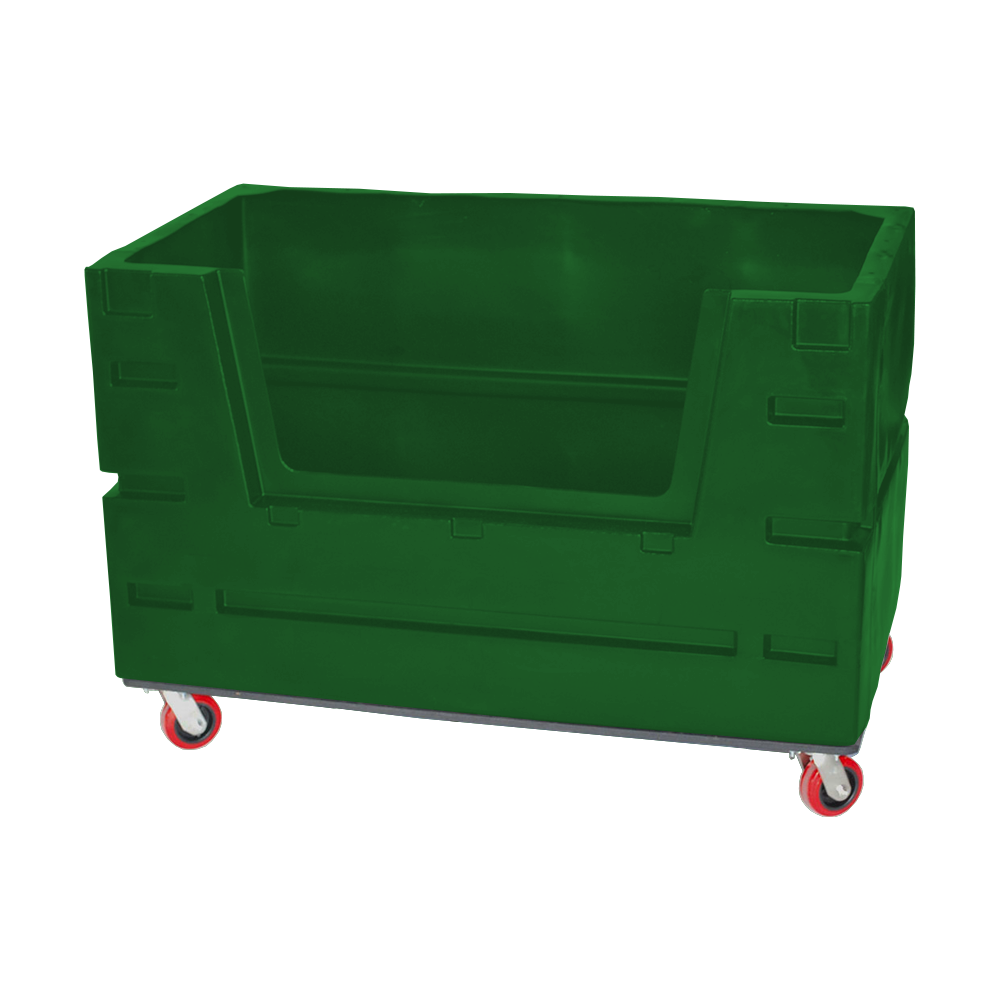 COF-3433-H6, Hopper Front Bulk Cart, 28 Bushel, 60" x 33" x 40" - Green 