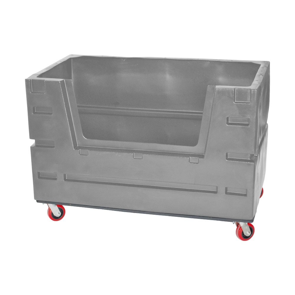 COF-3433-H6, Hopper Front Bulk Cart, 28 Bushel, 60" x 33" x 40" - Gray 
