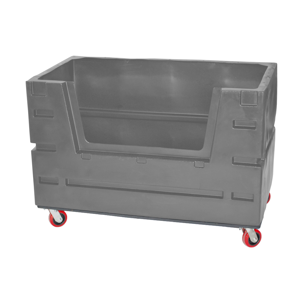 COF-3433-H6, Hopper Front Bulk Cart, 28 Bushel, 60" x 33" x 40" - Dark Gray 