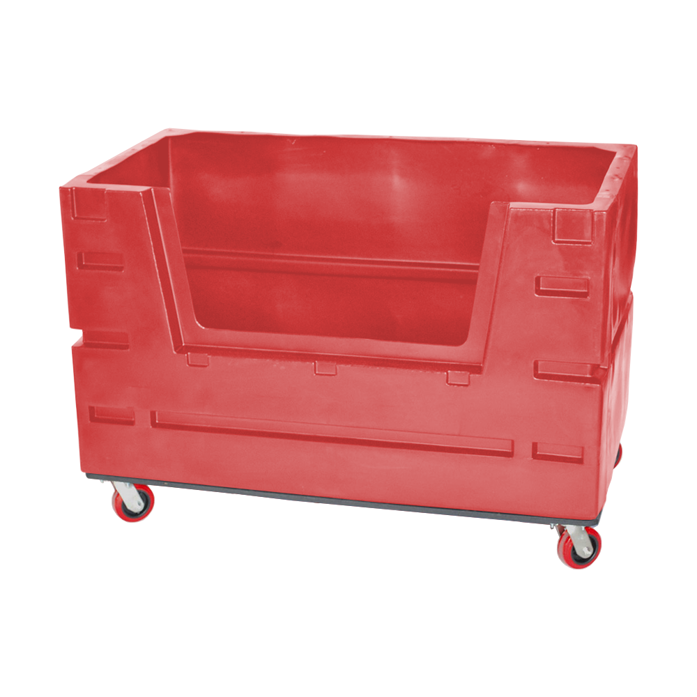 COF-3433-H6, Hopper Front Bulk Cart, 28 Bushel, 60" x 33" x 40" - Red 