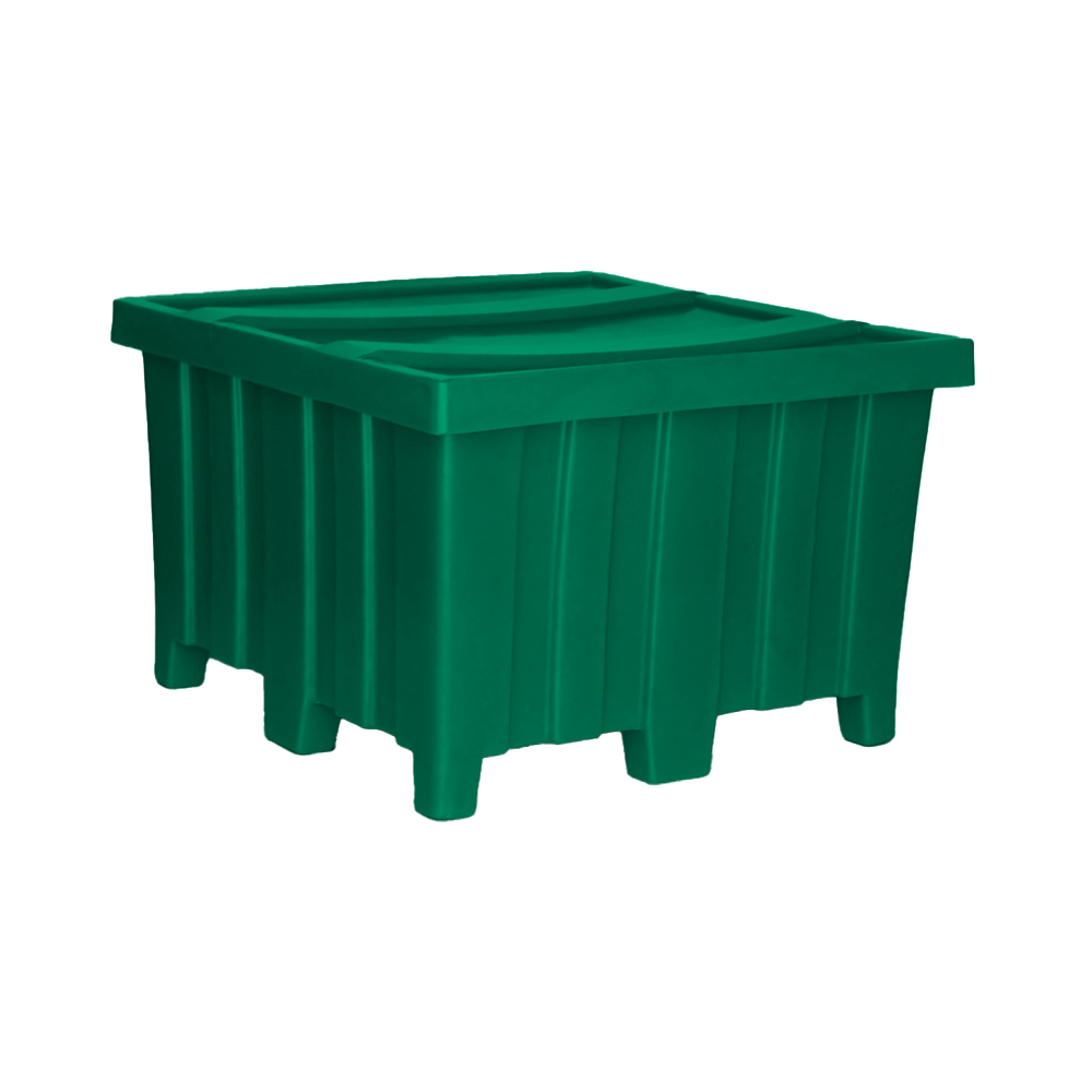MTD, Forkliftable Container With Lid, 18.5 Bushel, 44" x 44" x 29.5" - Green, Heavy Duty 