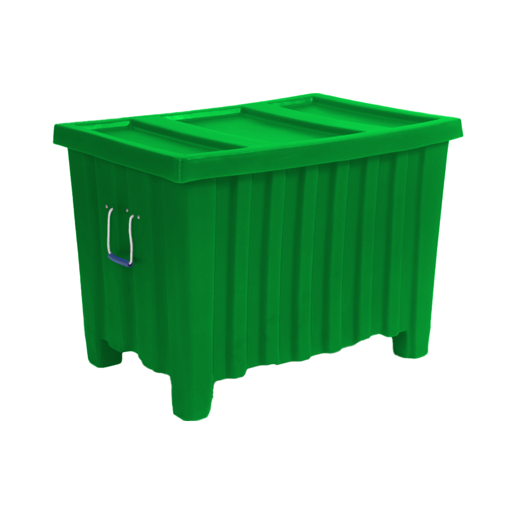 MTE-L, Forkliftable Containers, 11.3 Bushel, 41.5" x 28.75" x 30" - Lime Green, Heavy Duty 