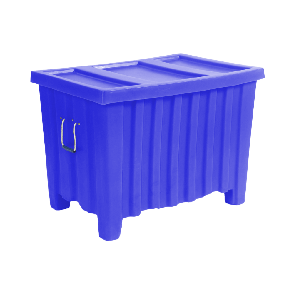 MTE-L, Forkliftable Containers, 11.3 Bushel, 41.5" x 28.75" x 30" - Dark Blue, Heavy Duty 
