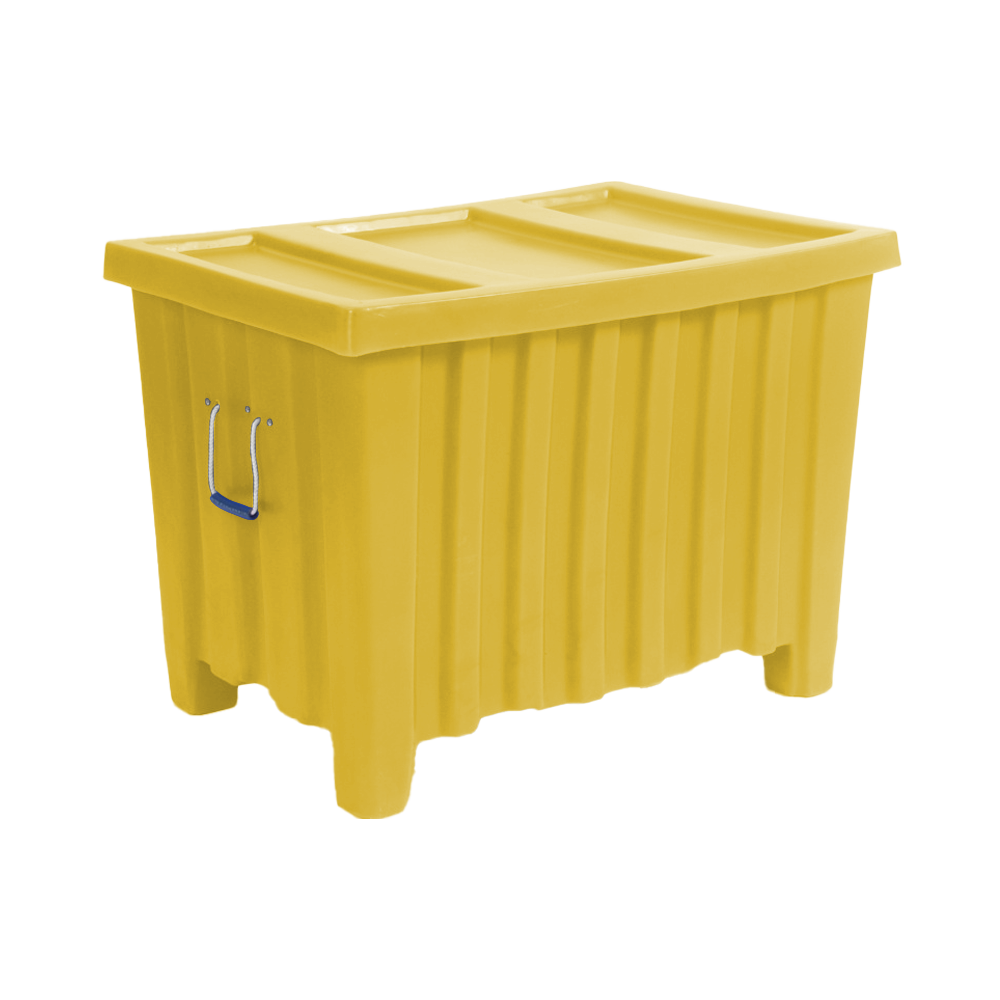MTE-L, Forkliftable Containers, 11.3 Bushel, 41.5" x 28.75" x 30" - Yellow, Heavy Duty 