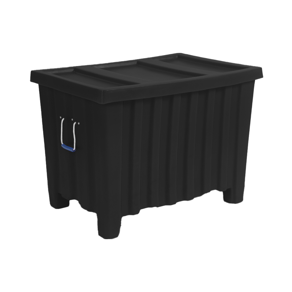 MTE-L, Forkliftable Containers, 11.3 Bushel, 41.5" x 28.75" x 30" - Black, Heavy Duty 