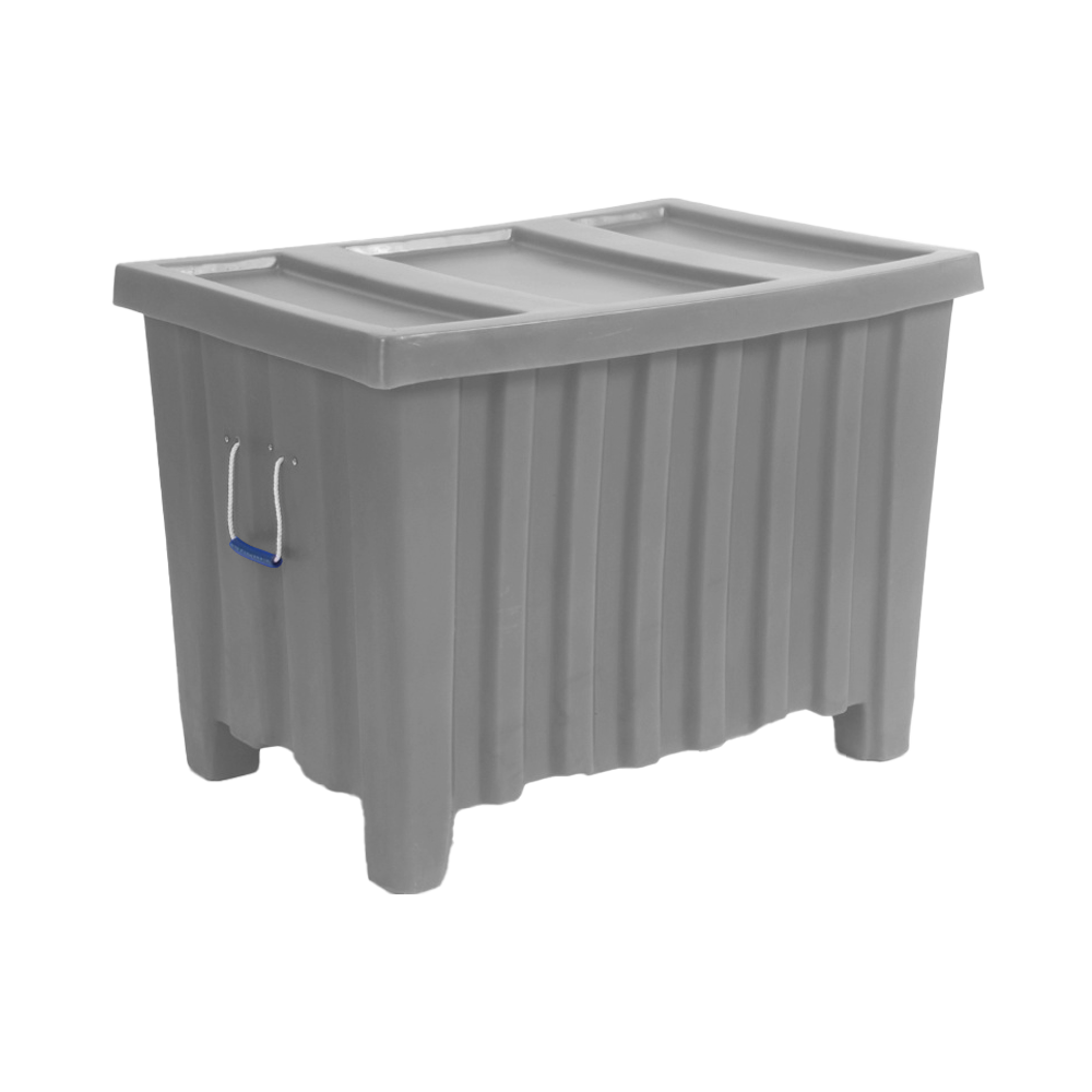 MTE-L, Forkliftable Containers, 11.3 Bushel, 41.5" x 28.75" x 30" - Gray, Heavy Duty 