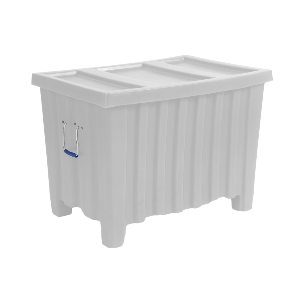 MTE-L, Forkliftable Containers, 11.3 Bushel, 41.5" x 28.75" x 30" - White, Heavy Duty 