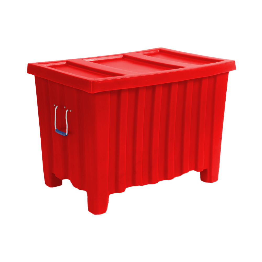 MTE-L, Forkliftable Containers, 11.3 Bushel, 41.5" x 28.75" x 30" - Red, Heavy Duty 