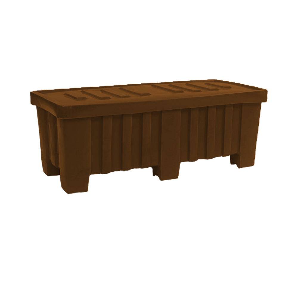 MTO, Forkliftable, Bulk Container, 5.6 Bushel, 51.5" x 22.5" x 19" - Brown, Heavy Duty 