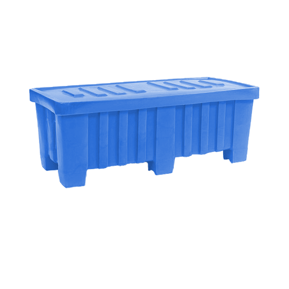 MTO, Forkliftable, Bulk Container, 5.6 Bushel, 51.5" x 22.5" x 19" - Blue, Heavy Duty 