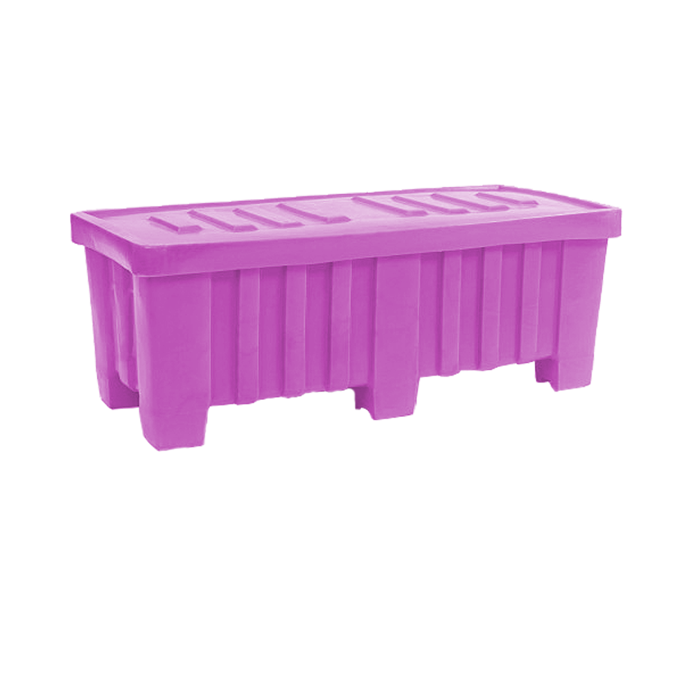 MTO, Forkliftable, Bulk Container, 5.6 Bushel, 51.5" x 22.5" x 19" - Pink, Heavy Duty 