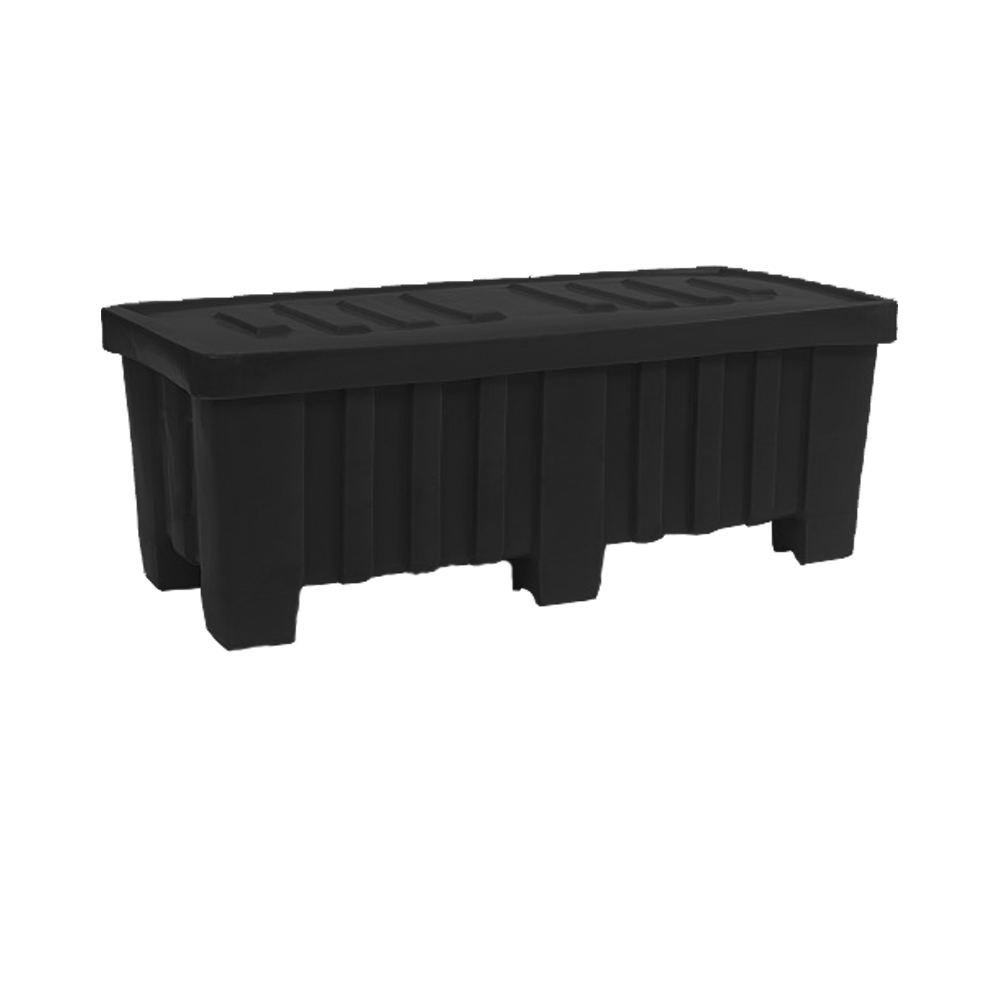 MTO, Forkliftable, Bulk Container, 5.6 Bushel, 51.5" x 22.5" x 19" - Black, Heavy Duty 