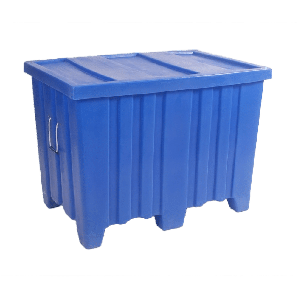 MTR-Series, Forkliftable Bulk Container, 10.44 Bushel, 45" x 30" x 33" - Blue, Heavy Duty 