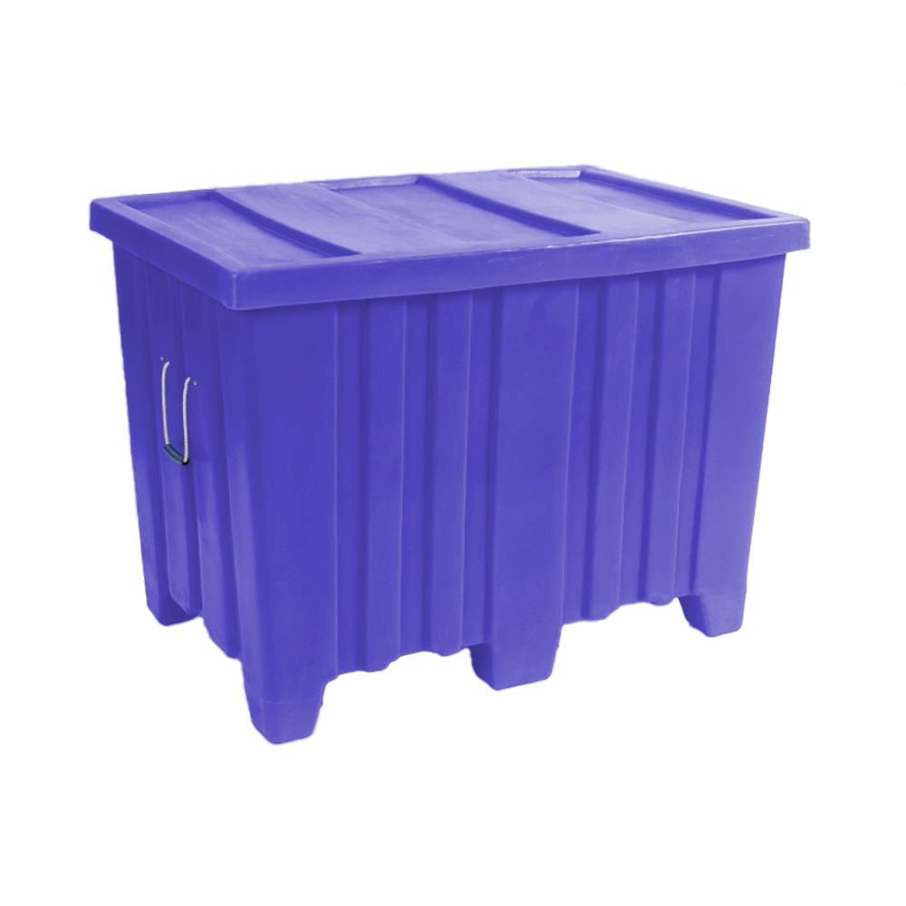 MTR-Series, Forkliftable Bulk Container, 10.44 Bushel, 45" x 30" x 33" - Dark Blue, Heavy Duty 