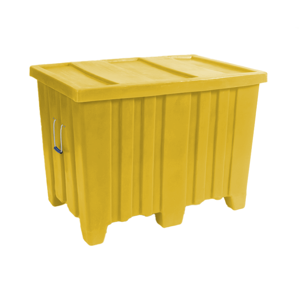 MTR-Series, Forkliftable Bulk Container, 10.44 Bushel, 45" x 30" x 33" - Yellow, Heavy Duty 