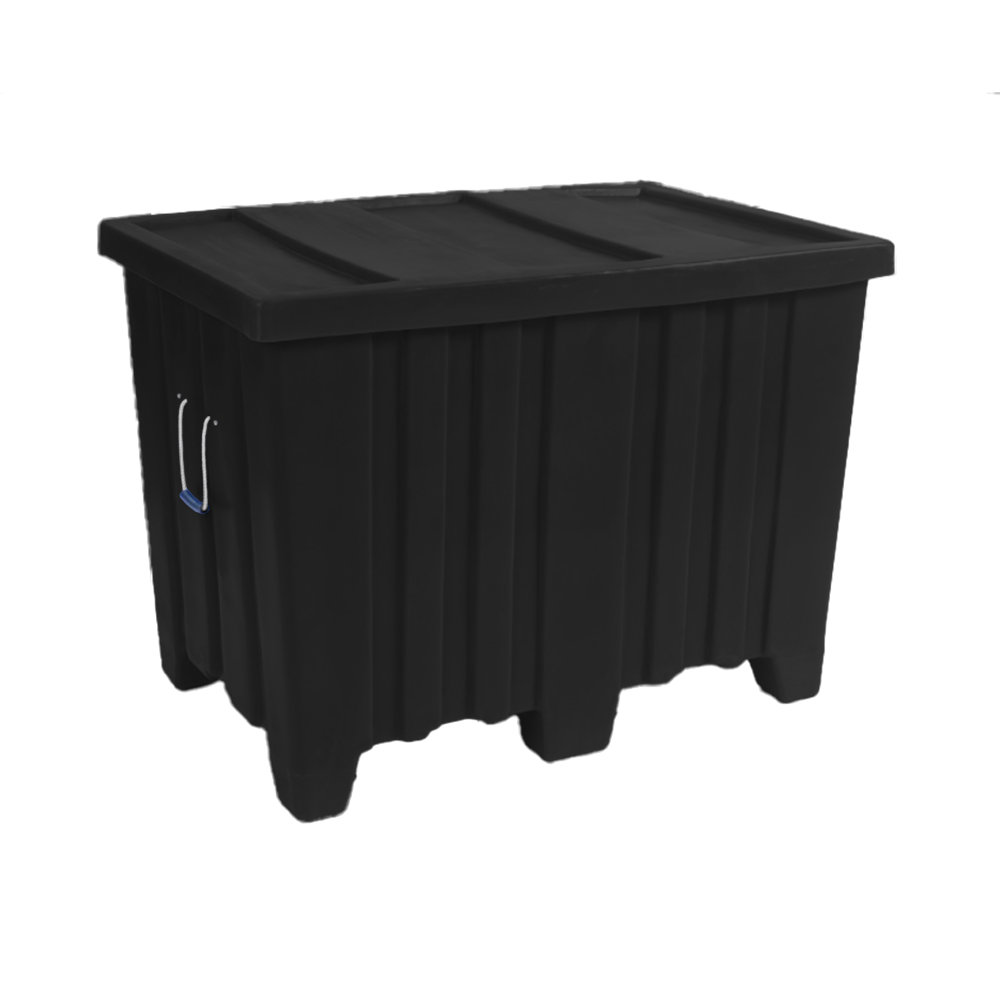MTR-Series, Forkliftable Bulk Container, 10.44 Bushel, 45" x 30" x 33" - Black, Heavy Duty 