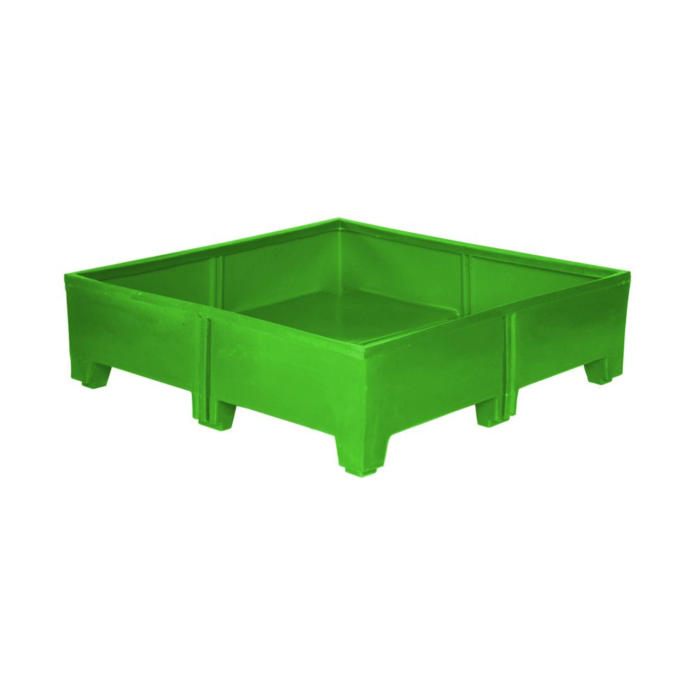 MTU-Series, Stack Only Containers, 10 Bushel, 47" x 47" x 14" - Lime Green 