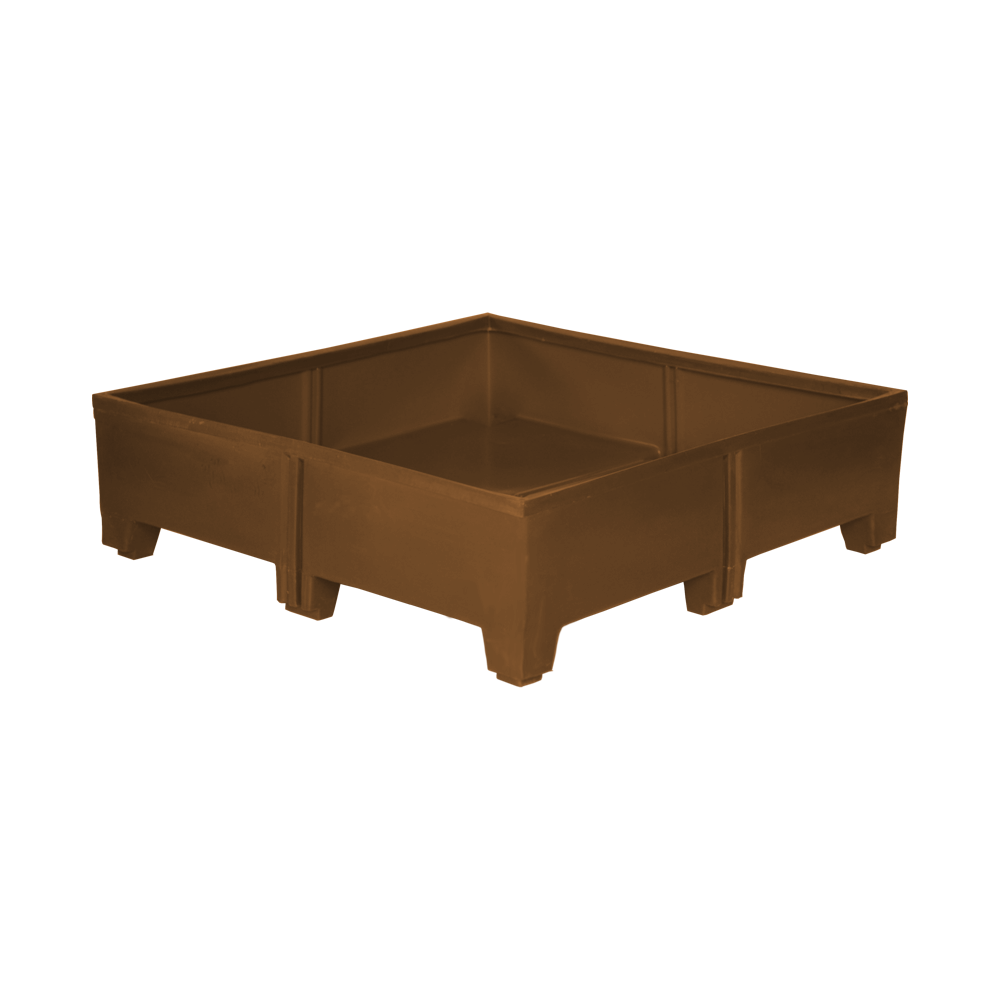 MTU-Series, Stack Only Containers, 10 Bushel, 47" x 47" x 14" - Brown 