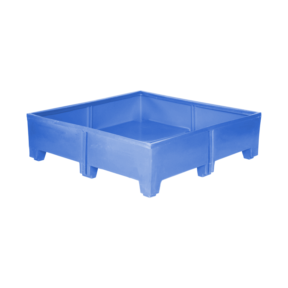 MTU-Series, Stack Only Containers, 10 Bushel, 47" x 47" x 14" - Blue 