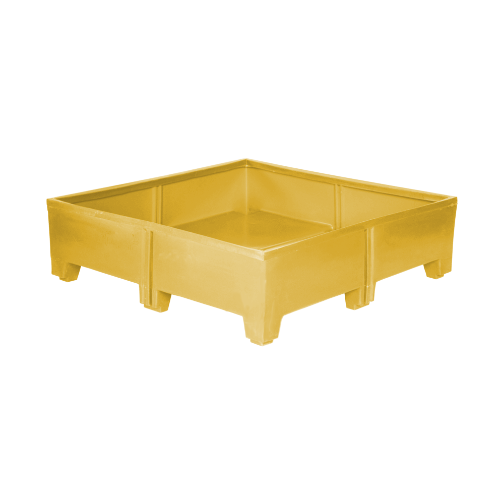 MTU-Series, Stack Only Containers, 10 Bushel, 47" x 47" x 14" - Yellow 
