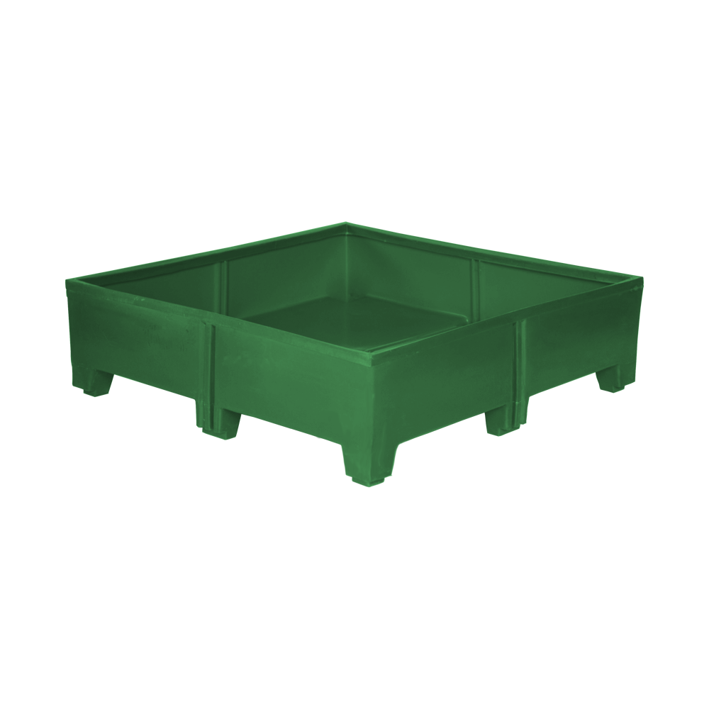 MTU-Series, Stack Only Containers, 10 Bushel, 47" x 47" x 14" - Green 