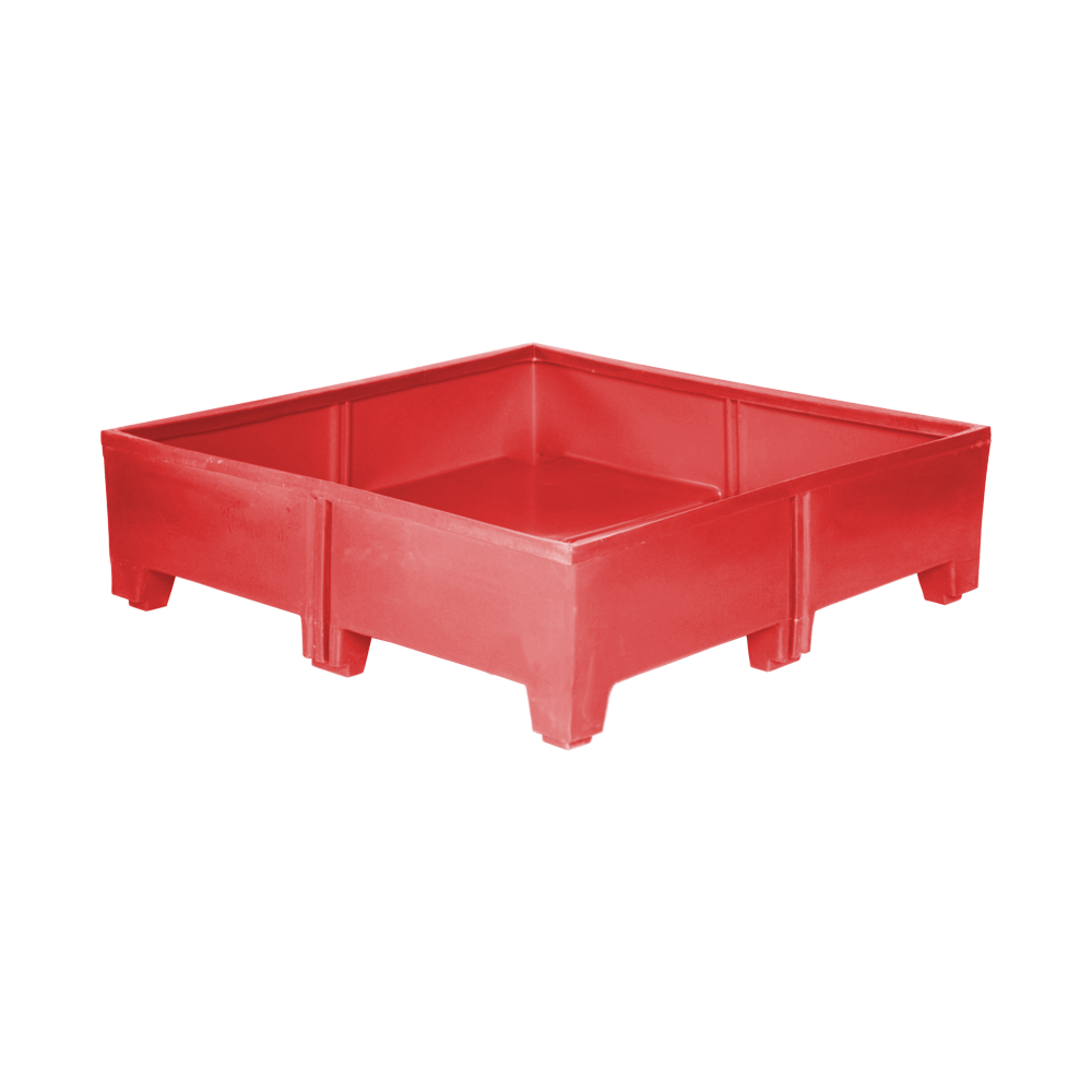MTU-Series, Stack Only Containers, 10 Bushel, 47" x 47" x 14" - Red 