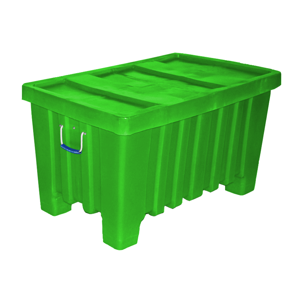MTW, Forkliftable Bulk Container,  7 Bushel, 43" x 26.5" x 24" - Lime Green, Heavy Duty 