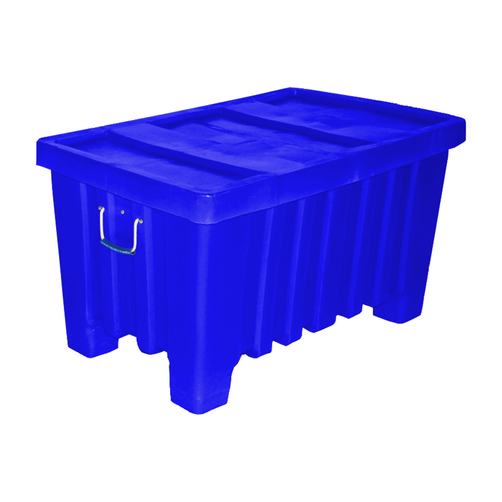 MTW, Forkliftable Bulk Container,  7 Bushel, 43" x 26.5" x 24" - Dark Blue, Heavy Duty 