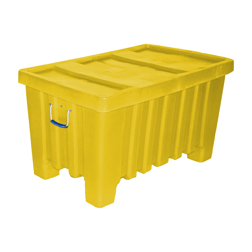 MTW, Forkliftable Bulk Container,  7 Bushel, 43" x 26.5" x 24" - Yellow, Heavy Duty 