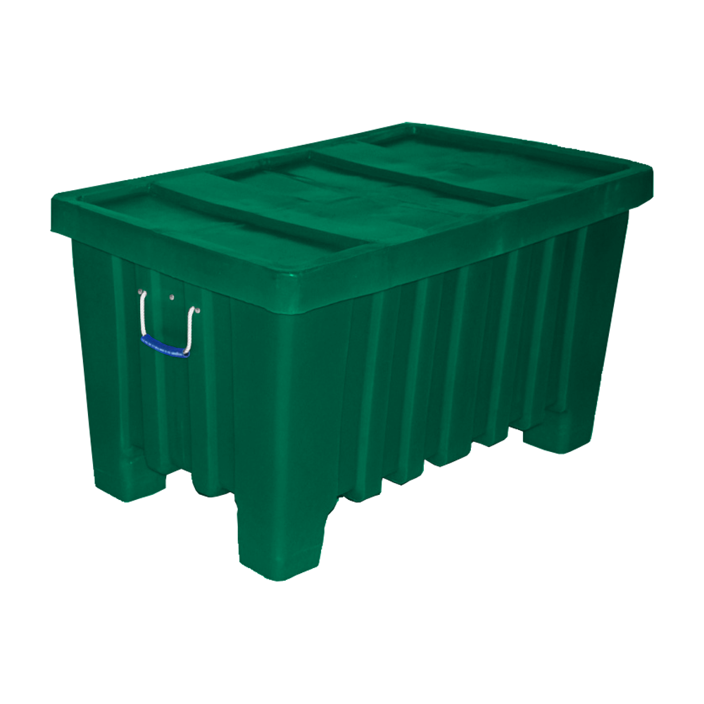 MTW, Forkliftable Bulk Container,  7 Bushel, 43" x 26.5" x 24" - Green, Heavy Duty 