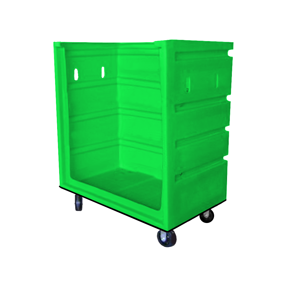 OFC-4829-H6, Open Front Bulk Cart, 24 Bushel, 48" x 29.5" x 56" - Lime Green 