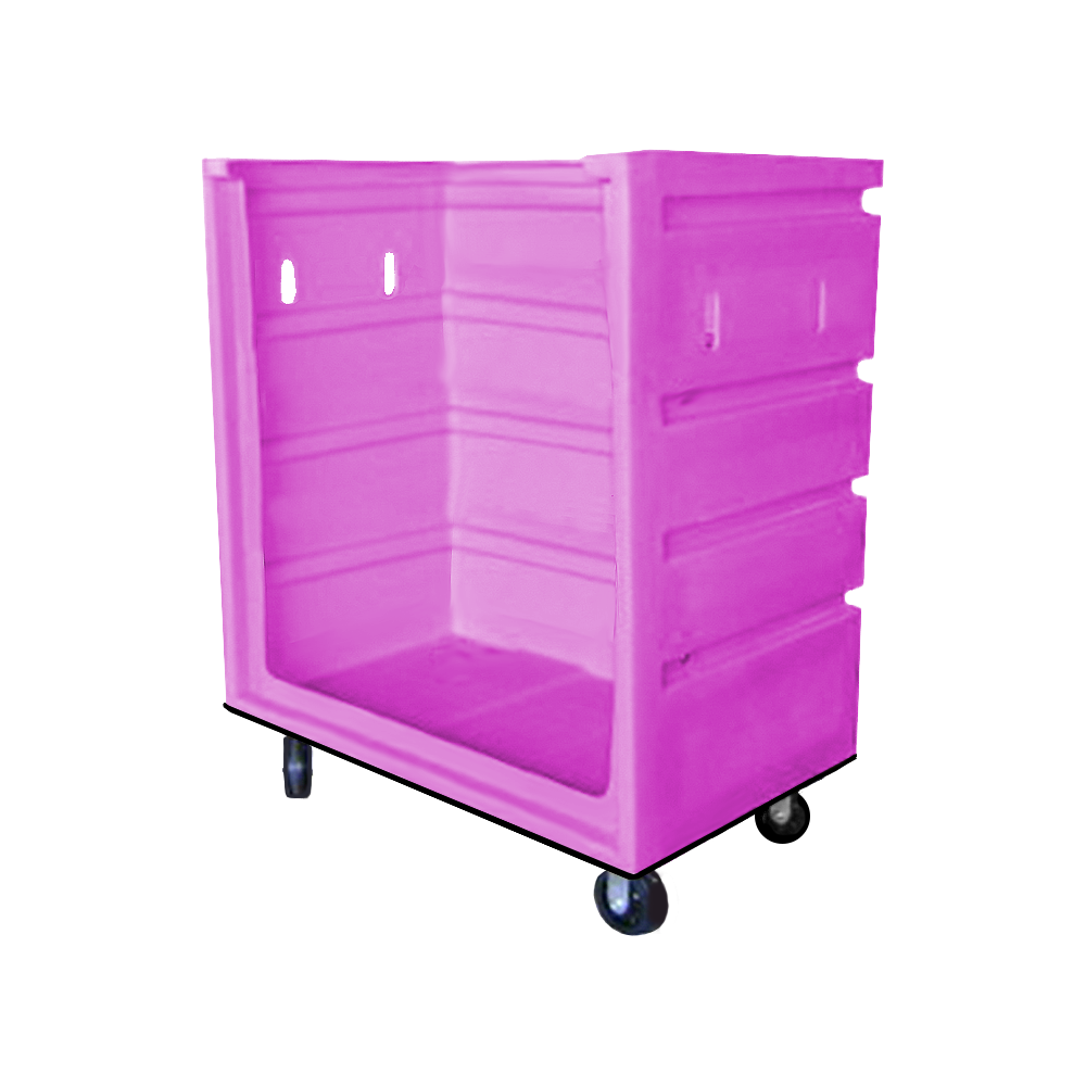 OFC-4829-H6, Open Front Bulk Cart, 24 Bushel, 48" x 29.5" x 56" - Pink 