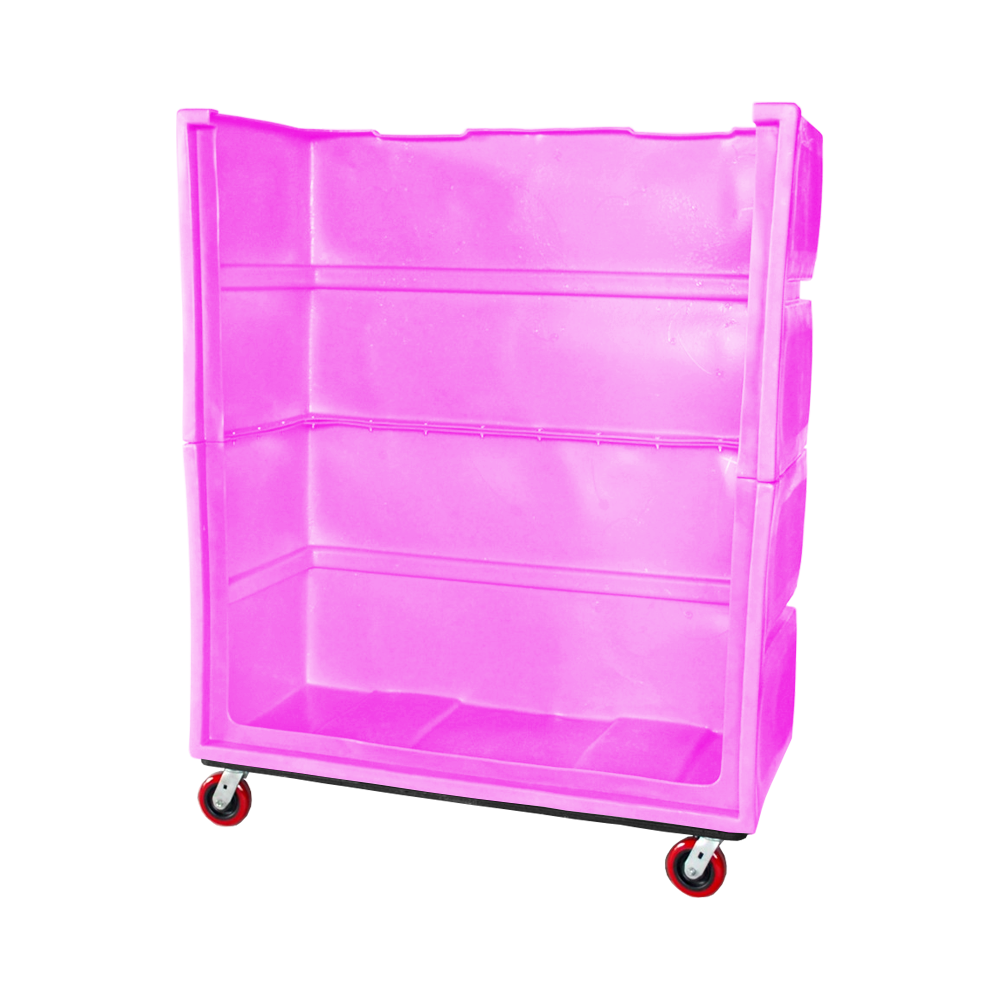 OFC-6829-H6, Open Front Bulk Cart, 54 Bushel, 60" x 29.5" x 75" - Pink 