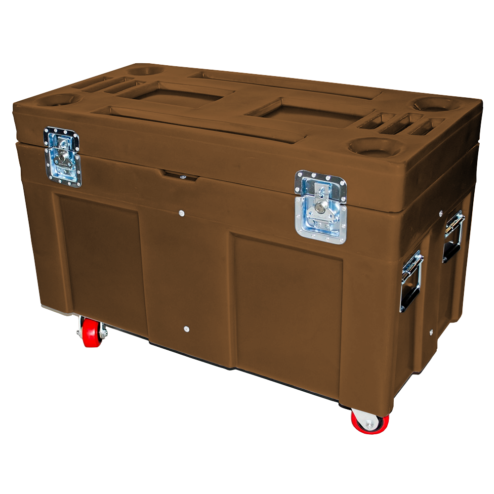 RC-4524-H4, Road Case, 8 Bushel, 45" x 22.5" x 31" - Brown 