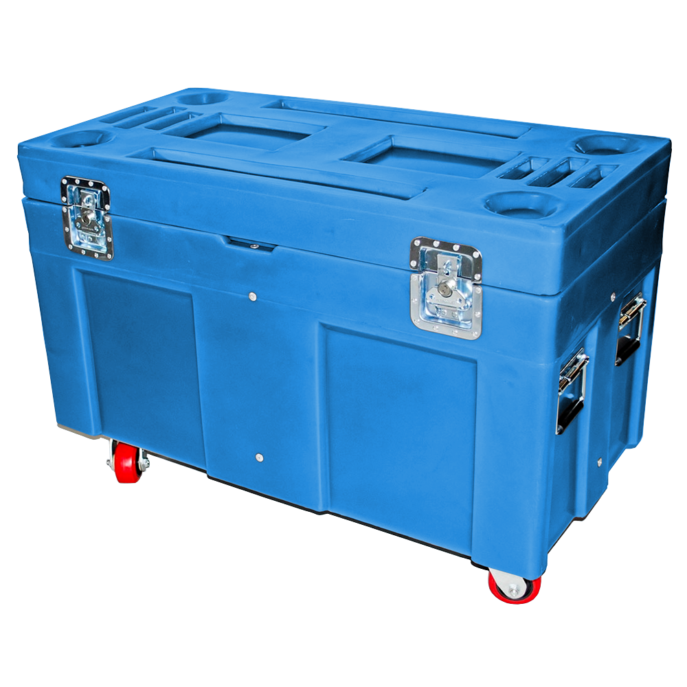 RC-4524-H4, Road Case, 8 Bushel, 45" x 22.5" x 31" - Blue 