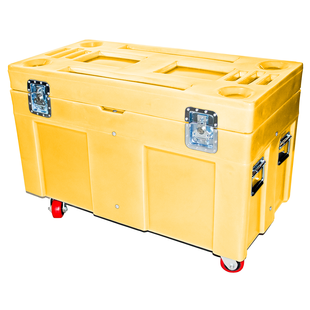 RC-4524-H4, Road Case, 8 Bushel, 45" x 22.5" x 31" - Yellow 