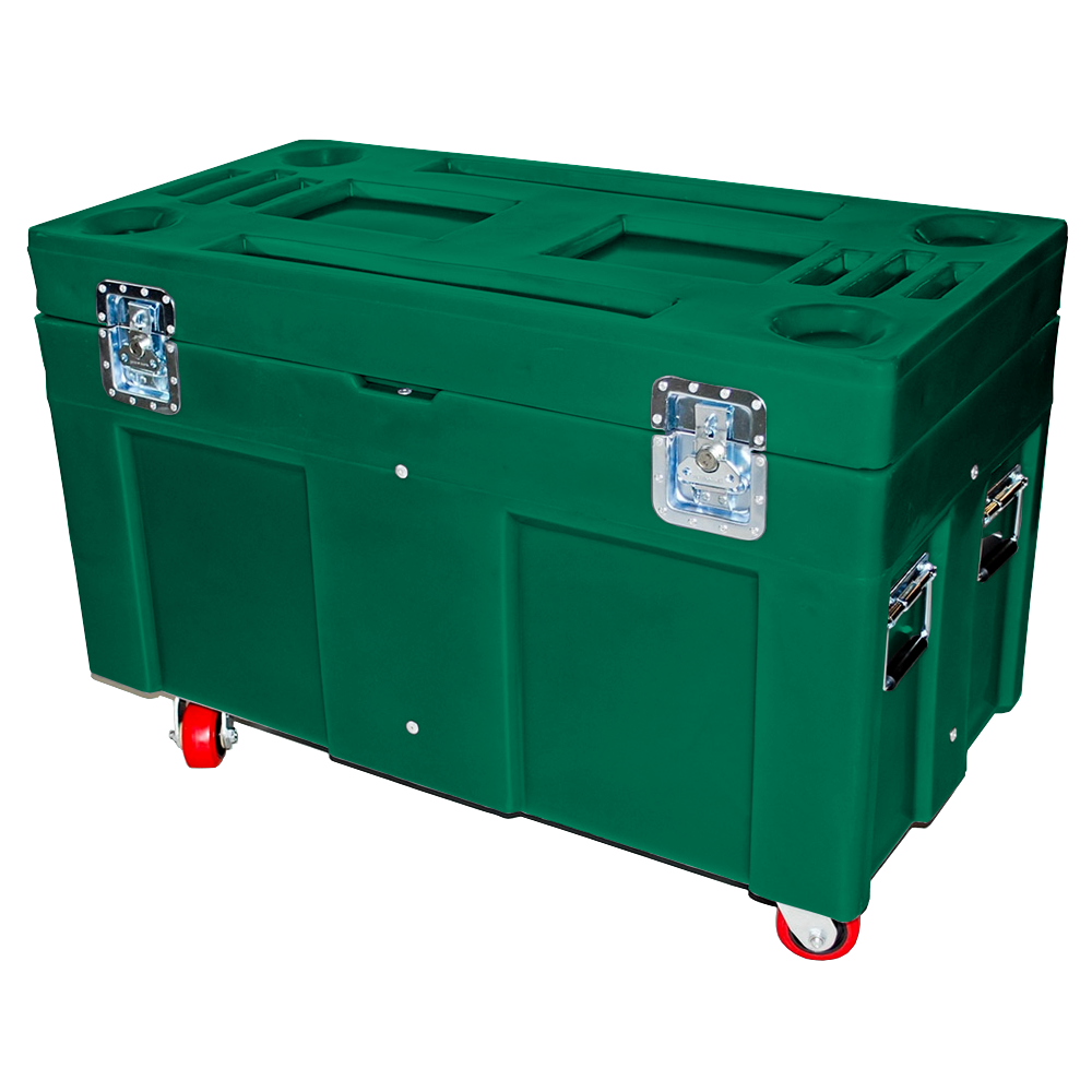 RC-4524-H4, Road Case, 8 Bushel, 45" x 22.5" x 31" - Green 