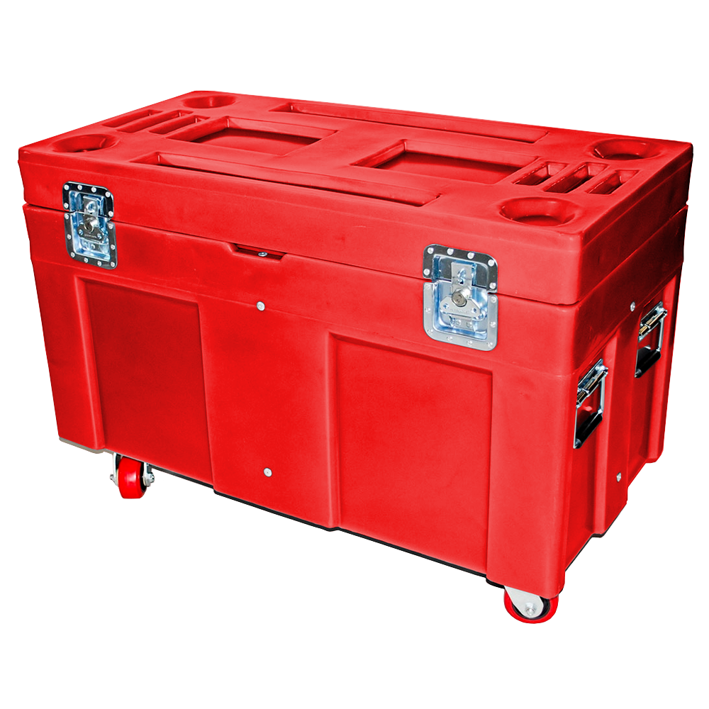 RC-4524-H4, Road Case, 8 Bushel, 45" x 22.5" x 31" - Red 