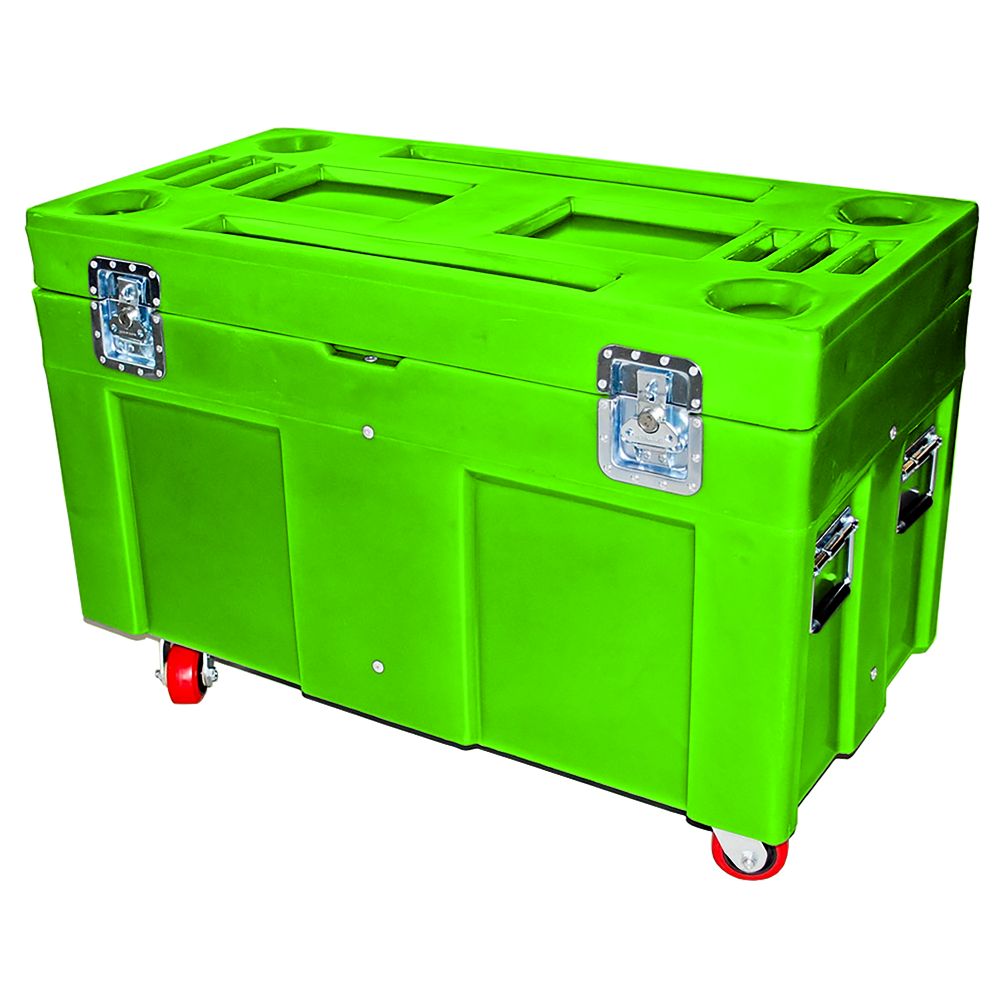 RC-4524-H4, Road Case, 8 Bushel, 45" x 22.5" x 31" - Lime Green 