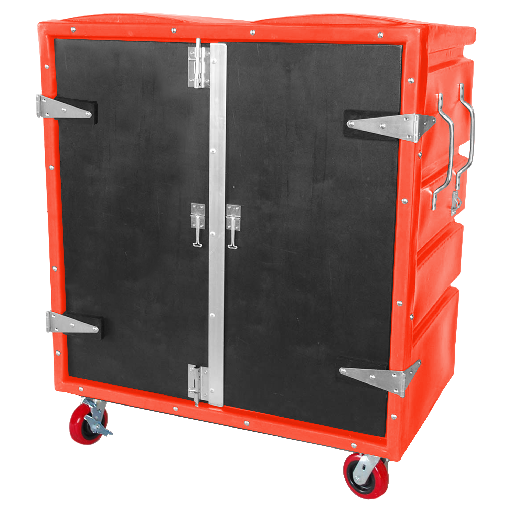 RTC-4829-H6, Security Cart, 28 Bushel, 48" x 29.5" x 56" - Red 