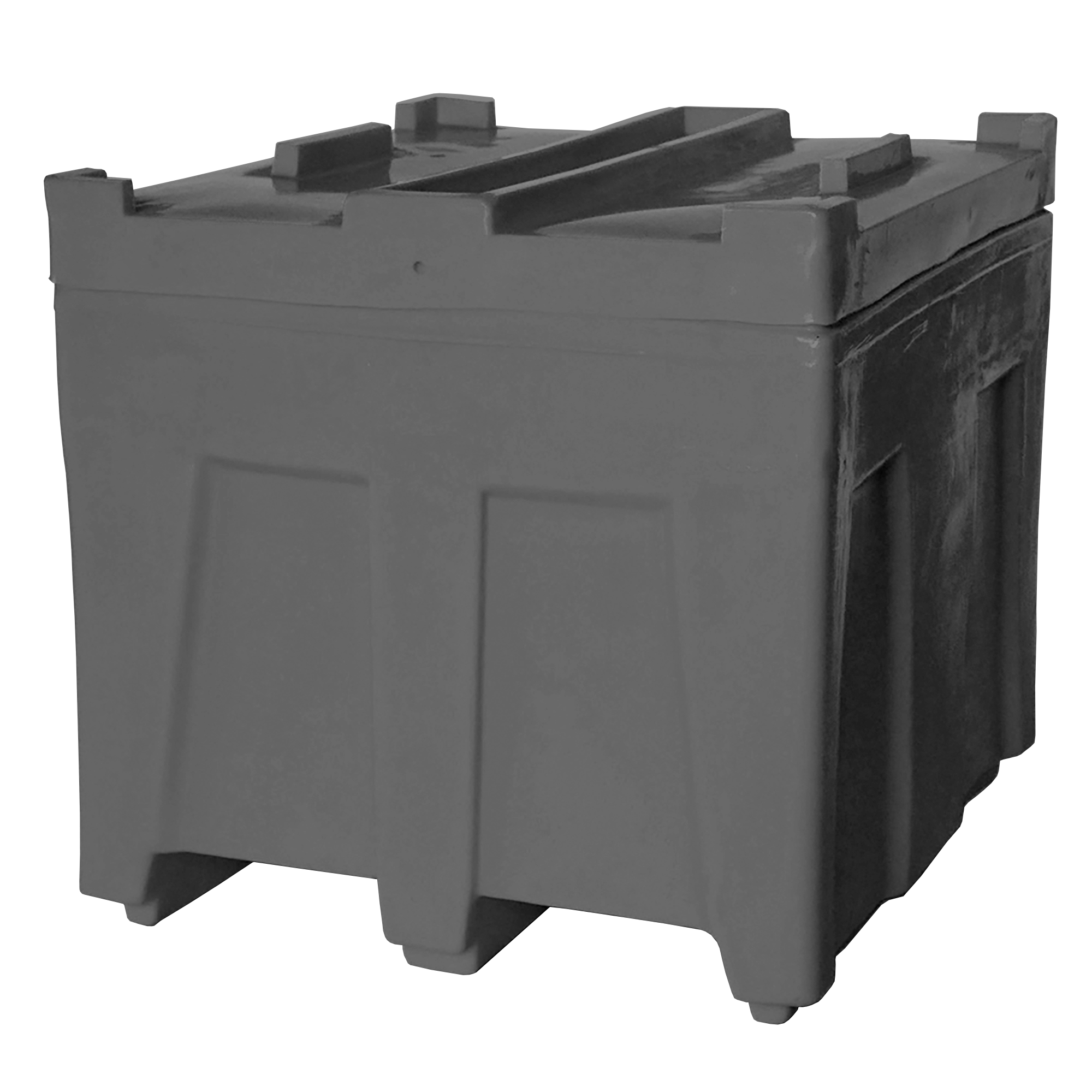 SO-3626 Series, Stack Only Container with Lid, 11.7 Bushel, 36" x 32" x 29.5" - Dark Gray 