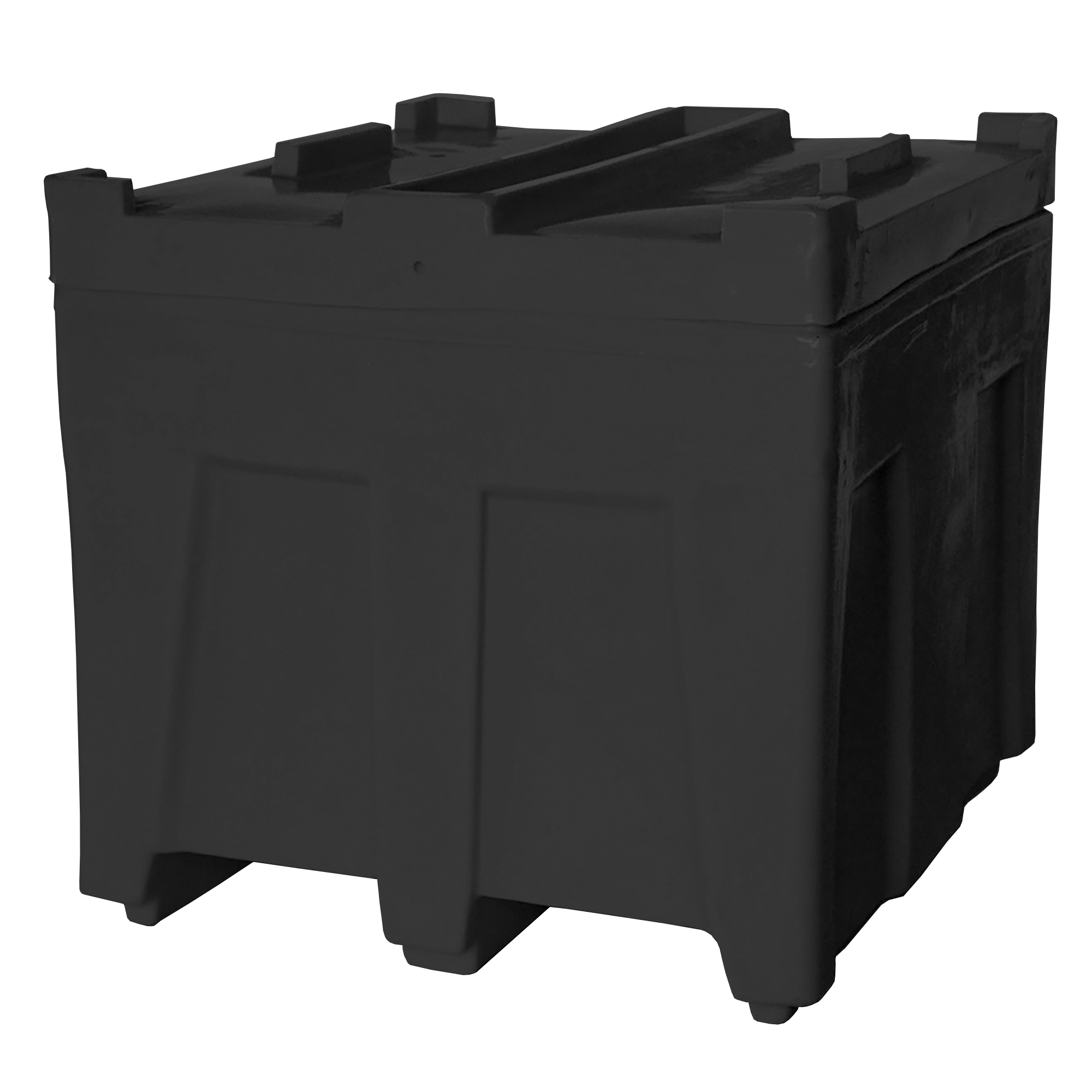 SO-3626 Series, Stack Only Container with Lid, 11.7 Bushel, 36" x 32" x 29.5" - Black 