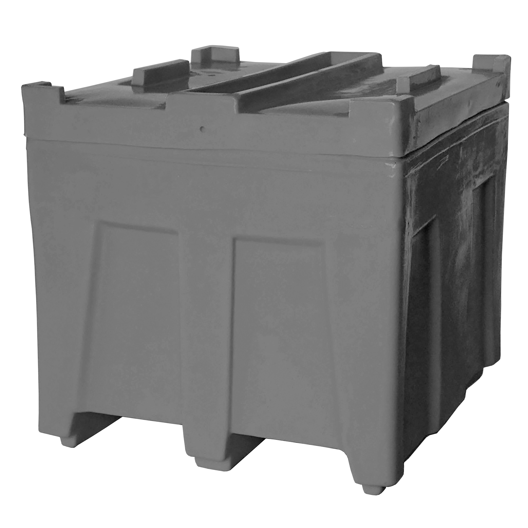 SO-3626 Series, Stack Only Container with Lid, 11.7 Bushel, 36" x 32" x 29.5" - Gray 