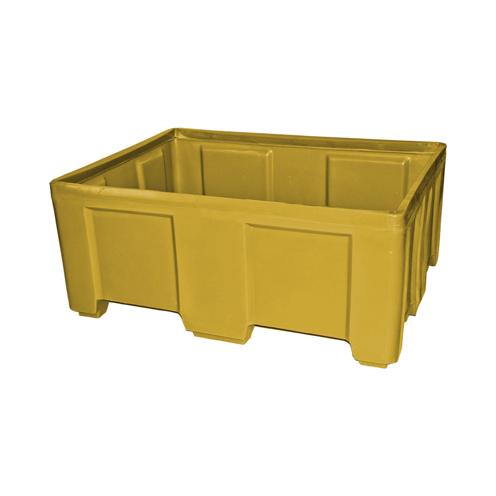 SO-5038 Series, Stack Only Container, 12.9 Bushel, 49.5" x 37.5" x 21.5" - Yellow, Heavy Duty 
