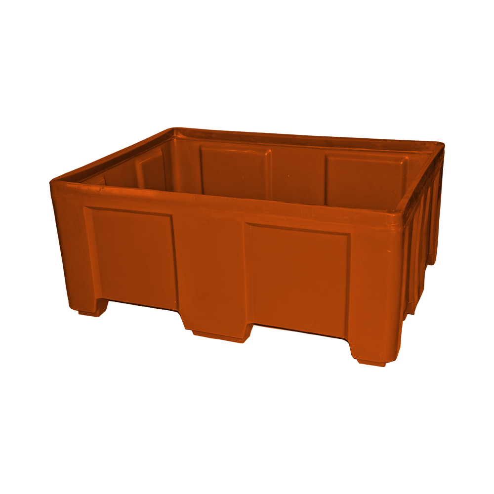 SO-5038 Series, Stack Only Container, 12.9 Bushel, 49.5" x 37.5" x 21.5" - Orange, Heavy Duty 